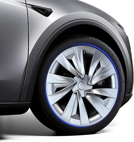 تغطي العجلة 19 بوصة لنموذج تسلا إكسسوارات y 2024 2023 2022 2021 Matte Black ABS Hubcaps 4 pcs متوافق مع تيسلا مولدي y حافة حافة غطاء عجلة العجلة (توربين الإعصار) in Kuwait