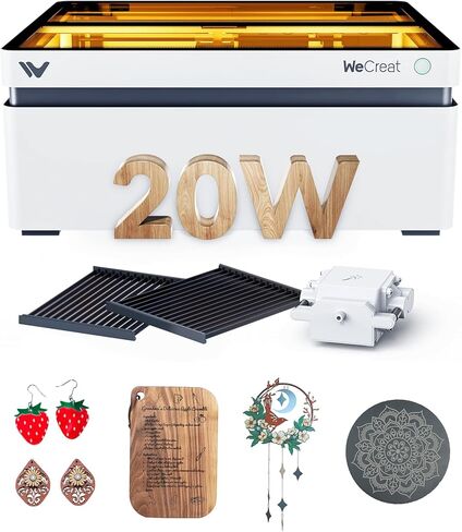 WECREAT Laser Engraver with Air Assist, 20W(20,000mW) Desktop Diode Laser Engraver and Cutter with Auto-Lifting Enclosure for Wood Acrylic Metal Leather DIY in Kuwait