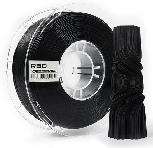 R3D High Speed ​​PLA Pro Filament 1.75mm 1KG، خيوط طابعة ثلاثية الأبعاد للطباعة عالية السرعة 30-600 مم / ثانية، دقة الأبعاد +/- 0.02 مم، بكرة بلاستيكية، متوافقة مع AMS (أسود) in Kuwait