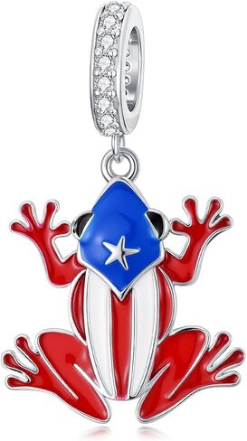 Puerto Rico Charms for Bracelet 925 Sterling Silver Coqui Frog Flag Jewelry Hometown Puerto Rico Gifts for Women in Saudi Arabia