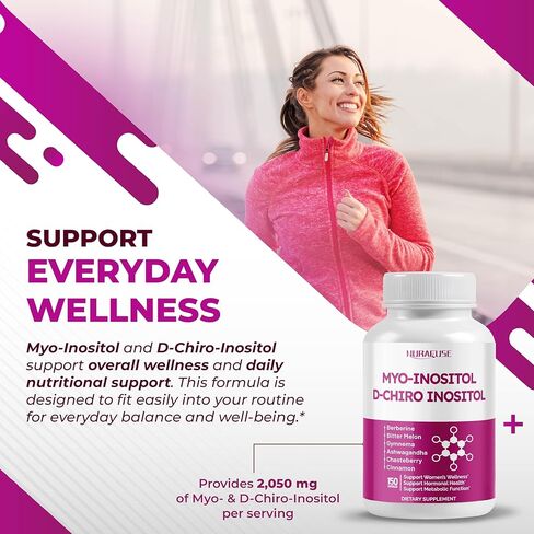 High Potency Myo-Inositol & D-Chiro Inositol with Chasteberry, Cinnamon, Bitter Melon & Gymnema – Supports Optimal Hormone Balance, Healthy Metabolism* – Made in The USA in Kuwait