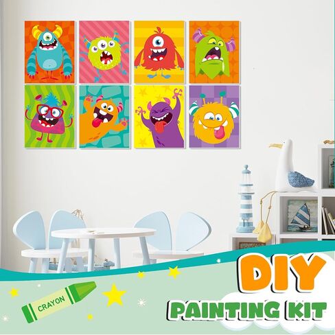 Ireer 12 Set Inspirational Pre Drawn Canvas for Painting Kit for Kids Sip and Paint Kit, 12 Printed Canvas 12 Easels 36 Brushes 12 Palettes 12 Apron for DIY Art Paint Back to School Party Birthday in Kuwait