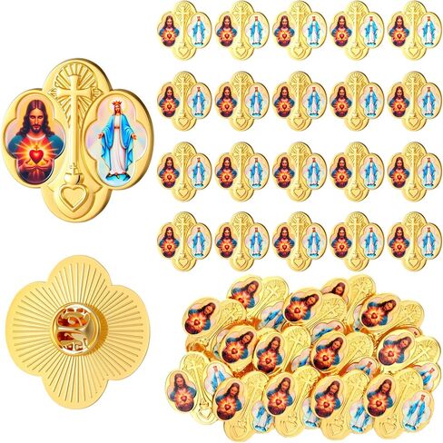 Yinkin 24 Pcs First Communion Lapel Pins Gold Chalice with Grapes and Wheat Enamel Pins Bulk Minister Catholic Religious of Holy Communion Pin Christian Inspirational Lapel Pin for Women Gifts in Kuwait