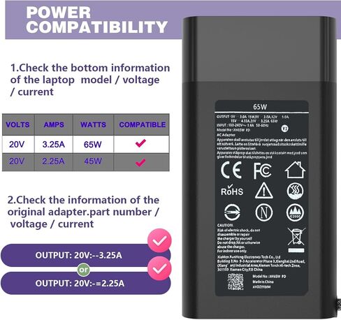 130W USB C Charger for Dell 130W Laptop Charger USB C - Dell XPS 15 Charger, Dell USB-C 130 W AC Adapter, XPS 17 9575 9700 Precision 5560 5550 5750 Latitude 7310 7210 9410 9510 with 1meter Power Cord in Kuwait