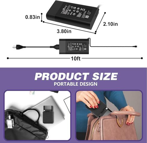 130W USB C Charger for Dell 130W Laptop Charger USB C - Dell XPS 15 Charger, Dell USB-C 130 W AC Adapter, XPS 17 9575 9700 Precision 5560 5550 5750 Latitude 7310 7210 9410 9510 with 1meter Power Cord in Kuwait