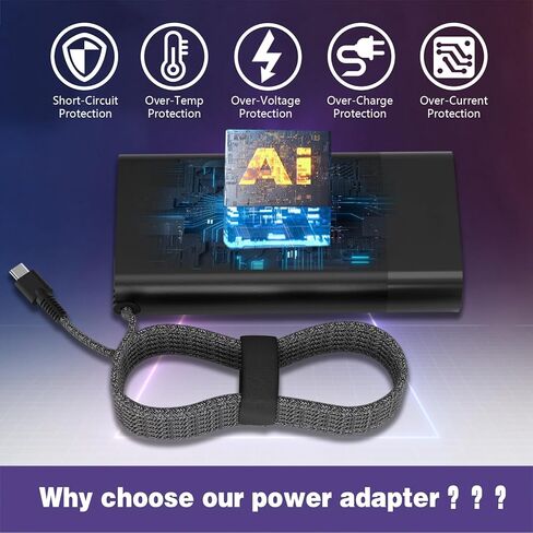 130W USB C Charger for Dell 130W Laptop Charger USB C - Dell XPS 15 Charger, Dell USB-C 130 W AC Adapter, XPS 17 9575 9700 Precision 5560 5550 5750 Latitude 7310 7210 9410 9510 with 1meter Power Cord in Kuwait