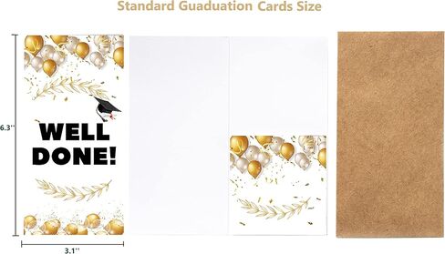 PINKEESEA Graduation Money Holder Cards with Kraft Envelopes with Stickers - 10 Pack - 2025 Gift Card Holder Graduation Money Cards in Kuwait