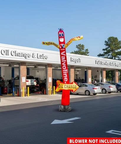 18ft تغيير الزيت راقص الهواء أنبوب قابل للنفخ رجل لافتة للنظر دمية السماء الإعلانية مع تغيير الزيت الفوري والرسومات الاصطناعية مثالية للترقيات والأحداث خدمة السيارات (بدون منفاخ) in Kuwait