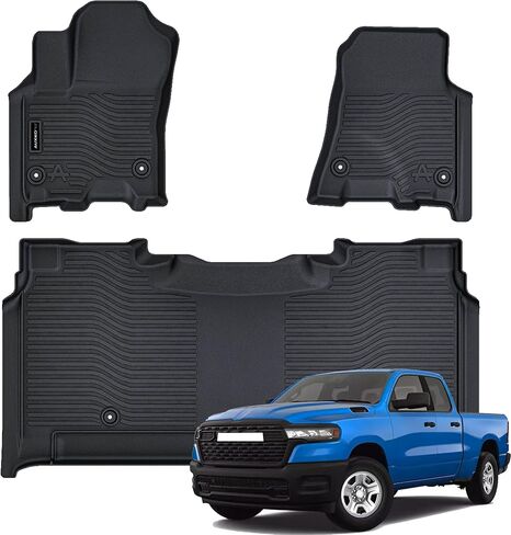 Auxko All Weather Floor Mats Fit for Ram 2500/3500 Crew Cab 2019-2024 TPE Liners Accessories All Season Guard Odorless Anti-Slip Floor Mats for Ram 2019 2020 2021 2022 2023 2024 Black in Saudi Arabia