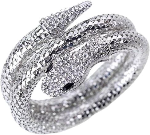Snake Gold Bracelet for Women Bendable Snake bangle Medusa Rhinestone Hand Jewelry in Saudi Arabia