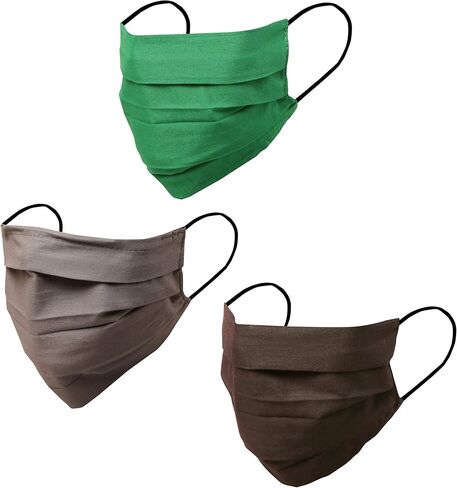 Touchstone Indian Heritage Fabric filter pocket nose bridge double layer cotton face mask reusable washable for men, women (Pack of 3). Red Mustrad White in Kuwait