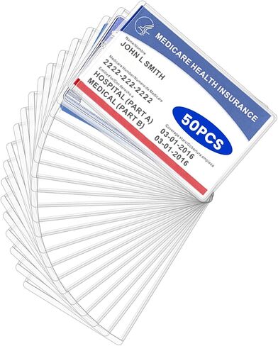 20 Pack New Medicare Card Holder Protector Sleeves, Clear PVC Card Sleeves, Waterproof Social Security Card Protector, Card Cover for Business Cards, ID Cards, Debit Card in Kuwait
