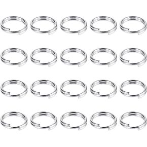 Split Jump Rings 200 Pcs Double Loops Metal Key Rings Small Connectors Stainless Steel Jewelry Findings Fit Jewelry Necklaces Bracelets Earrings Crafts Ornaments DIY Arts (Silver)