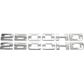 2500 HD Badge Emblem 2-PC Silver - Set of 2 Replacement Emblems for Silverado Sierra (Chrome)
