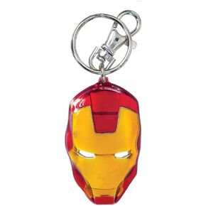 Marvel Iron Man Classic Face Color Pewter Keyring,Red, Yellow
