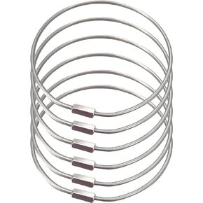 CrocSee 6 Pack Threaded Locking Key Rings (Diameter 3''), Stainless Steel Screw Lock Keychain Bangle, Big Large Keyring Holder Organizer Heavy Duty