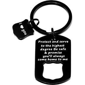 Police Officer Gifts for Men Police Safe Stuff Cop Arnament Policeman Key Ring always Come Home to Me Key Chain Charms Police Keychain