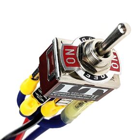 IndusTec Wired DPDT 20 Amp 12 Volt (On)/Off/(On) DC Momentary Reverse Polarity 12V Toggle Switch Automatic Reset 3 Position 6 Pin Quick Plug