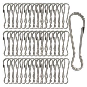 60 pcs Stainless Steel Small Spring Hooks 1inch/25mm Lanyard Clasp Zipper Snap Clips for Key Chain ID Card Badge Holders