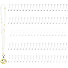 100 Pack Sublimation Lanyards Blank Bulk Sublimation Lanyards with Swivel Hooks Neck Lanyards Heat Transfer Lanyard for ID Badge Holder Keychain as Christmas Gifts, White