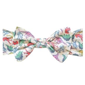Baby Stretchy Soft Knit Headband Bow "Dinosaurs of Jurassic Park" by Copper Pearl
