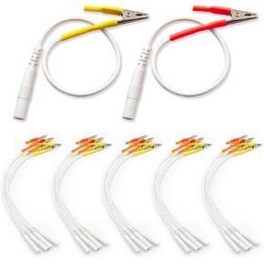 TENS Unit Alligator Clips Cable: 20pcs BesCable TENS Lead Wires with Alligator Clips for TENS Unit Physiotherapy Machine for Dry Needling Needles - 10pcs Red + 10pcs Yellow
