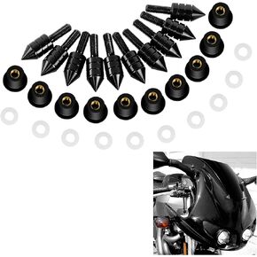 PSLER Motorcycle Spike Windshield Bolts Screw Nut Windshield Mounting Hardware Nut(Black)