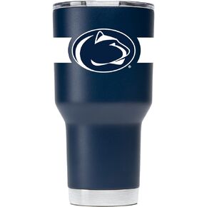 Gametime Sidekicks Penn State 30oz Navy Tumbler - Officially Licensed, 18/8 Stainless Steel, Double-walled, Vacuum-insulated, UV LED Printed Logos, Sweatless, Stays Hot/Cold - 360 Wrap