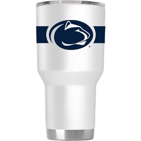 Gametime Sidekicks Penn State 30oz White Tumbler - Officially Licensed, 18/8 Stainless Steel, Double-walled, Vacuum-insulated, UV LED Printed Logos, Sweatless, Stays Hot/Cold - 360 Wrap