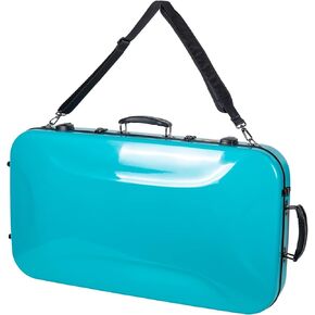 Crossrock Fiberglass Double Case-Fits Two 30'' Baritone Ukuleles, with Accessory Compartment, Backpack Straps, TSA Lock-Mint Blue (CRF2020DBUMB)