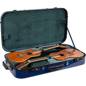 Crossrock Double Baritone Ukulele, 100% Purity Fiberglass Case with TSA Lock, Navy Blue (CRF2020DBUNVBL)