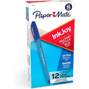 Paper Mate InkJoy 100ST Ballpoint Pens, (1.0mm) Medium Point, Blue, Box of 12 (1951256)