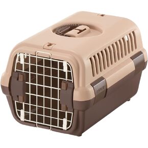 Richell Pet Travel Carrier Size Small in Brown, Travel Carrier or Crate for Dogs & Cats up to 11 lbs.
