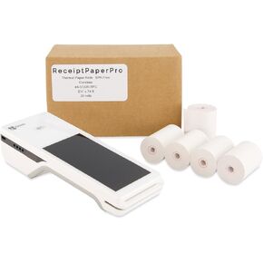 2 1/4" x 74 ft Coreless Thermal Paper Receipt Rolls for Clover Flex, 20 Rolls