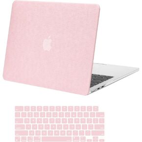 MOSISO Compatible with MacBook Air 13 inch Case 2025 2024 2023 2022 M3 A3113 M2 A2681, Anti-Fingerprint Square Grid PU Leather Coated Hard Shell&Keyboard Cover for MacBook Air 13.6 inch Case, Beige