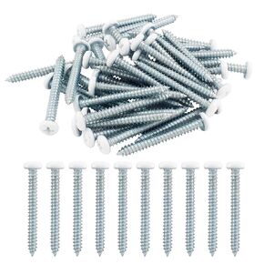 120Pcs White Wood Screws #8 x 1", Stainless Steel White Pan Head Screws Zinc Plated Self-Tapping Screws Phillips Sheet Metal Screws