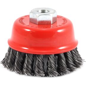 Forney 72782 2-3/4-Inch by M10 x 1.25 Knotted Cup Brush .020 Carbon Steel