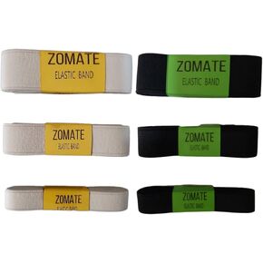 6 Yards Mix Size 1" 3/4" 1/2" Inch Flat Elastic Bands Black & White Ribbon Sewing Fabric for Clothing Costumes DIY Webbing Garment Trousers Accessory Waistband Pants Bra Bags Headband in Kuwait