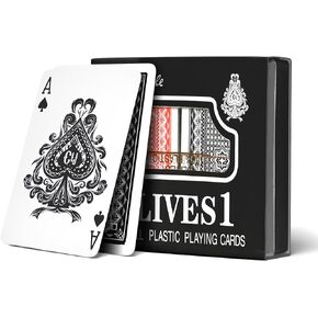 Olives 1 Playing Cards, Poker Cards 2 Pack, Deck of Standard Poker Cards, Casino & Adult Playing Cards, Waterproof Playing Game Cards,Large Premium Joker Cards 100% Plastic (Black/Red)