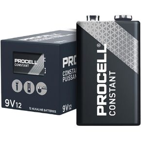 Duracell Procell Alkaline Batteries, 9V, 12/Box