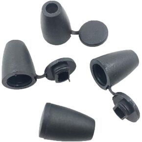100 Pieces Plastic Bell Stopper Cord Ends Lock with Lid Plastic Bell Cord Lock Cap End Stopper Cord Rope Ends Locks Lanyard Clips Fastener for Backpack Drawstrings Lanyard, 3.5mm Hole, Black