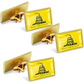 6/12/50/100 Pack-Gadsden Don't Tread On Me Flag Pins Bulk -1" Metal Yellow Snake Lapel Pins Badge Souvenir for Hat Bag Travel Gifts