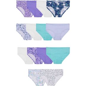 Fruit of the Loom Girls' Cotton Hipster Underwear (14 Pack - Cotton Assorted, 4)