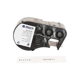 Brady Authentic (M4-126-461) Self-Laminating Cryogenic Polyester Labels 0.6"H x 1.8"W Black on White, Clear, 180 Labels. for use with The BMP41, BMP51, and M511 Label Printers