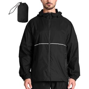 SWISSWELL Men's Rain Jacket Windbreaker Packable,Lightweight Golf Rain Coat Inner Pocket for Camping Hiking Cycling