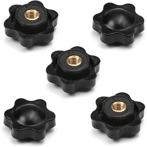 MroMax Clamping Handle Gripandles Screw Knobs Handgrips M5 Threaded Star-Shape 5pcs