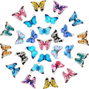 Hicarer 56 Pieces Alloy Butterfly Charms Butterfly Pendant Charms Colorful Crafts Charms for Jewelry Making Bracelets Earrings Necklace DIY Making Supplies (14 Colors)