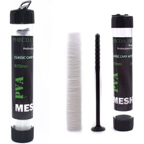 5M/10M PVA Mesh Set Carp Fishing Mesh with Funnel and Plunger for Boilie Bait Rig Wide 25/37/44mm
