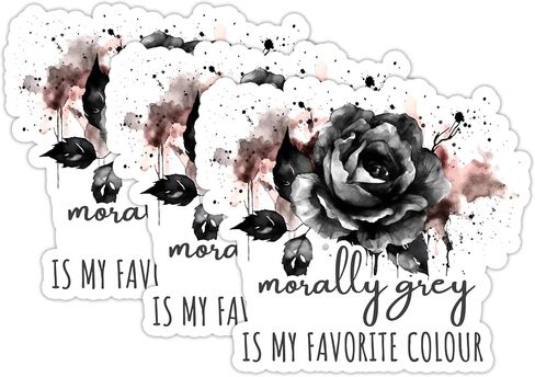 ملصق Morally Gray is My Favorite Color، ملصق وردي، ملصق عاشق الكتب، ملصق Bookish، ملصق Booktok، شارات فينيل مقطوعة بالقالب لزجاجات مياه الهاتف المحمول (5 بوصات) in Saudi Arabia