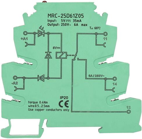 مرحل Jectse PLC، وحدة مرحل واجهة PLC رفيعة للغاية مقاس 6.2 مم، مدخل 5VDC، مخرج 6A، اتصال كهرومغناطيسي TS35 Din-Rail، دائرة حماية لوحة التتابع in Saudi Arabia